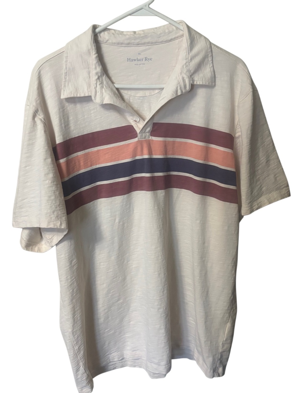 Hawker Rye 100% cotton Striped Polo Shirt
Men’s Size XXL